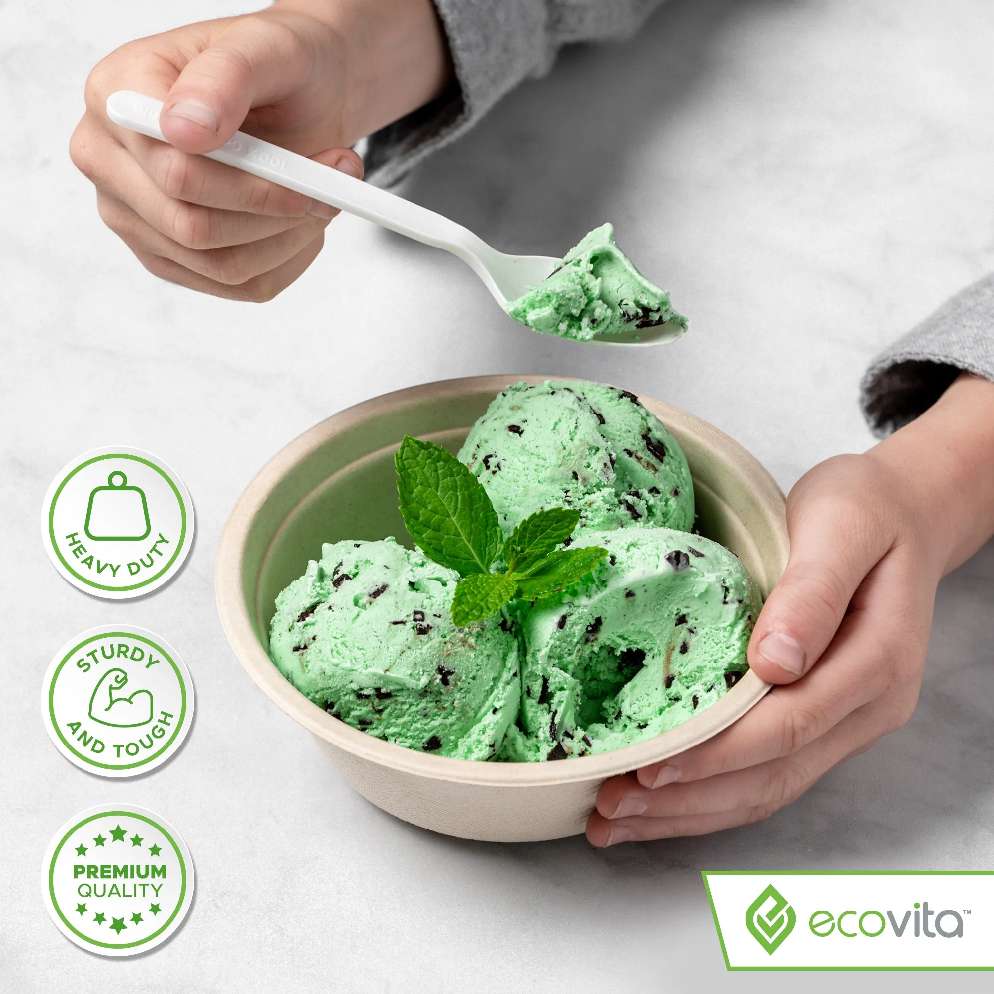 100% Compostable Paper Bowls [32 oz.] – 150 Disposable Bowls Eco Friendly Sturdy Tree Free Alternative to Plastic or Paper Bowls