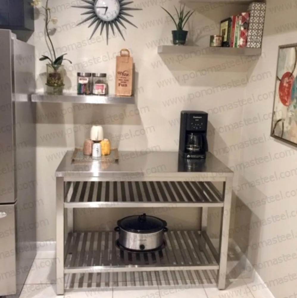 12"x6"x1.5" (cm.30.5x15x3.8) stainless steel floating shelf