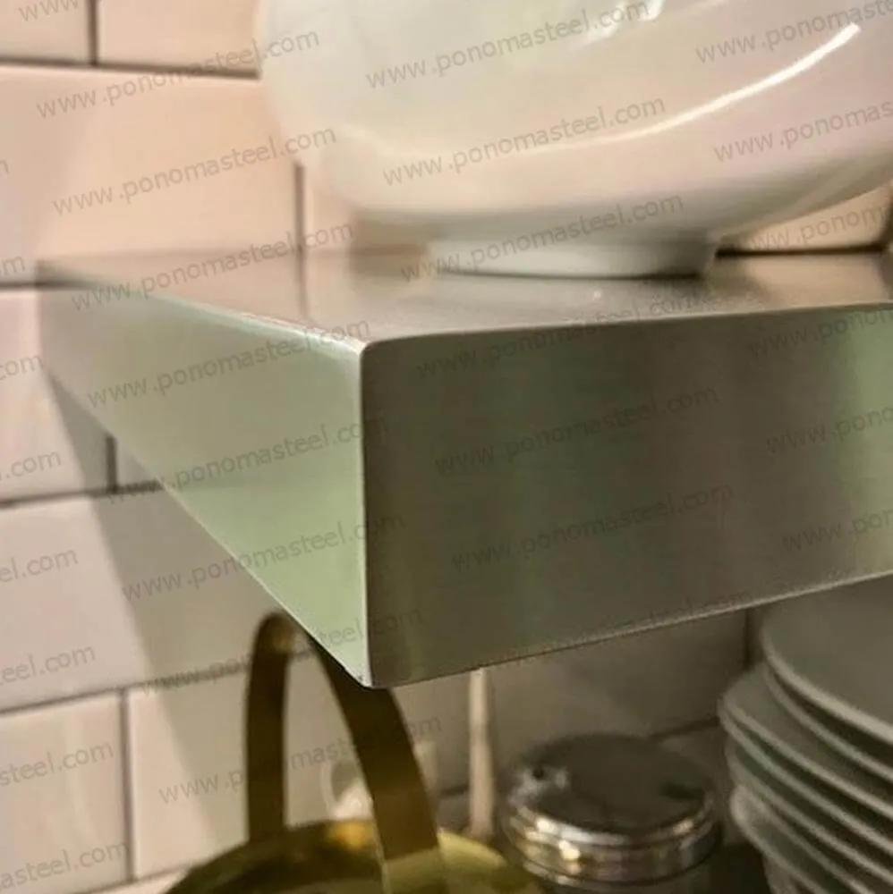 12"x6"x1.5" (cm.30.5x15x3.8) stainless steel floating shelf