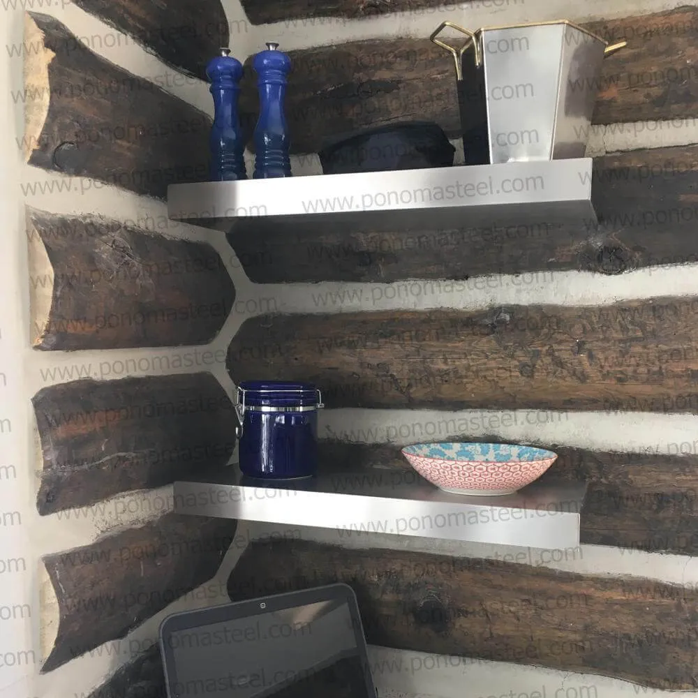 12"x6"x1.5" (cm.30.5x15x3.8) stainless steel floating shelf