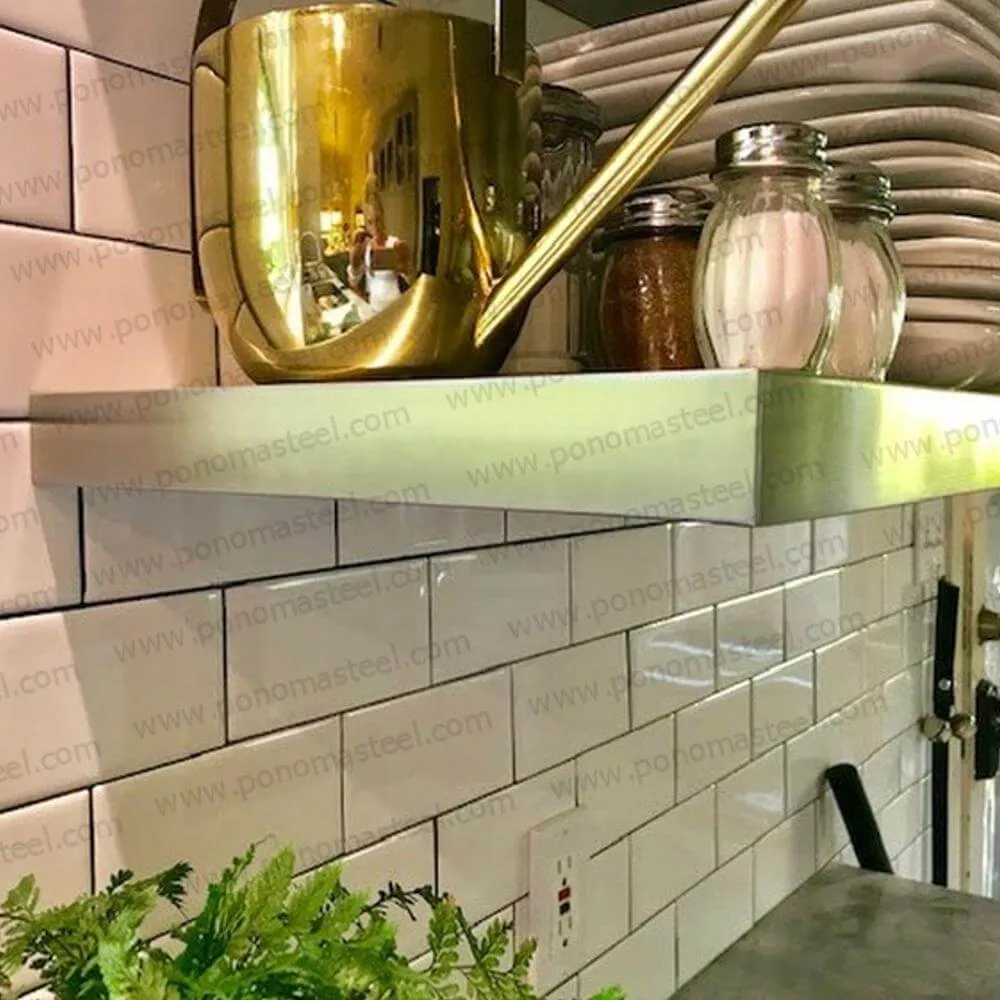 12"x6"x1.5" (cm.30.5x15x3.8) stainless steel floating shelf