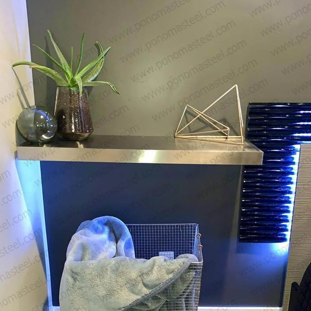 12"x6"x1.5" (cm.30.5x15x3.8) stainless steel floating shelf