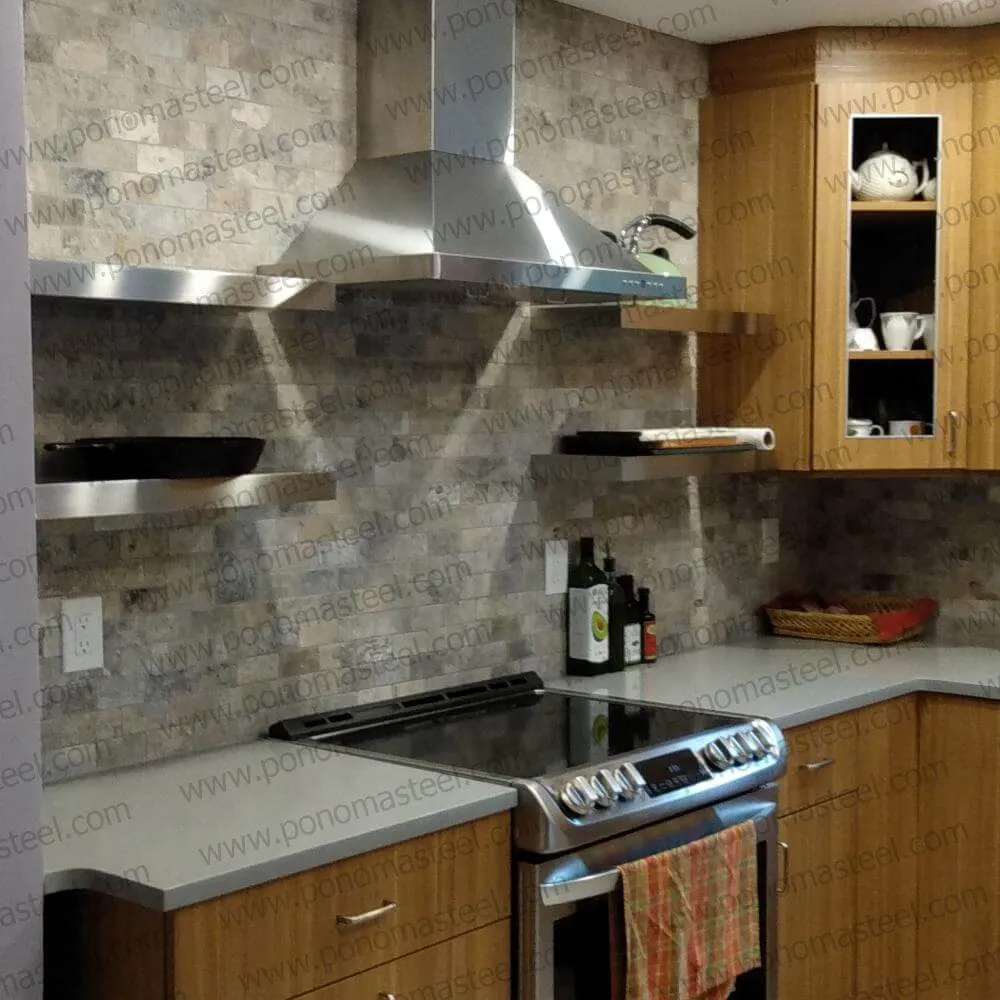 12"x6"x1.5" (cm.30.5x15x3.8) stainless steel floating shelf