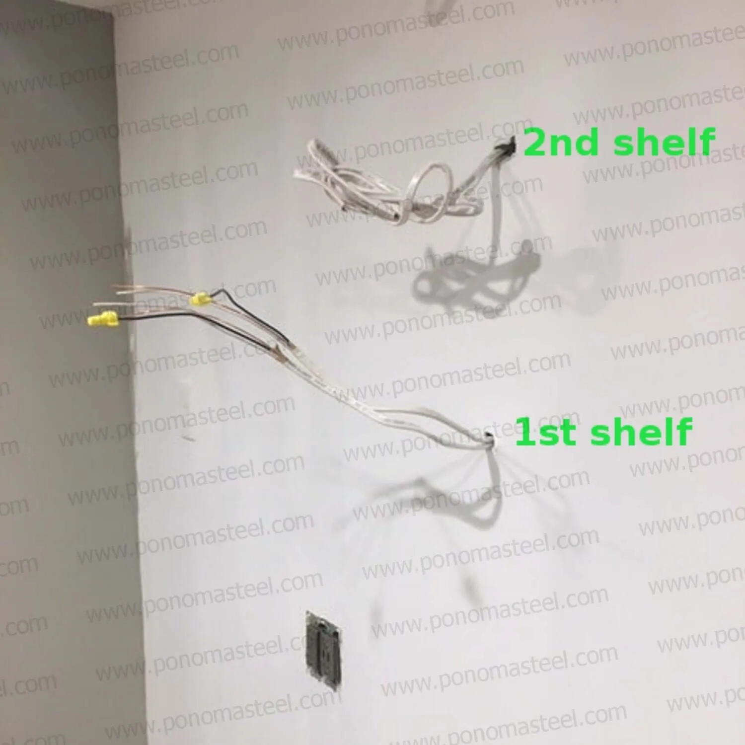 12"x8"x1.5" (cm.30.5x20x3.8) stainless floating shelf with 1 LED light
