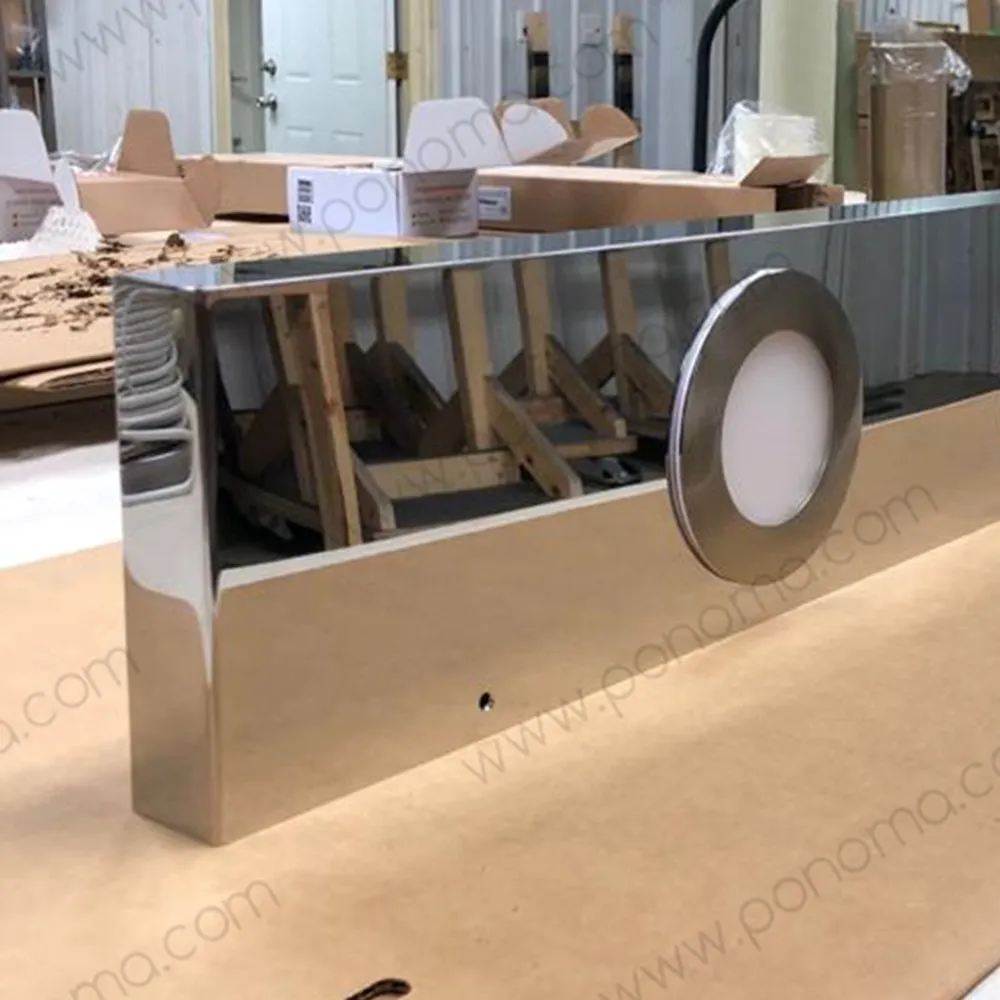12"x8"x1.5" (cm.30.5x20x3.8) stainless floating shelf with 1 LED light