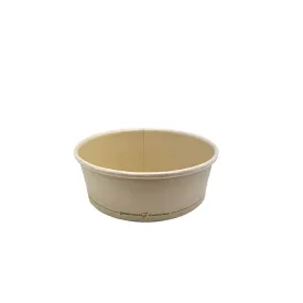 16oz/500mL PLA Coated Bamboo Paper Salad Bowl