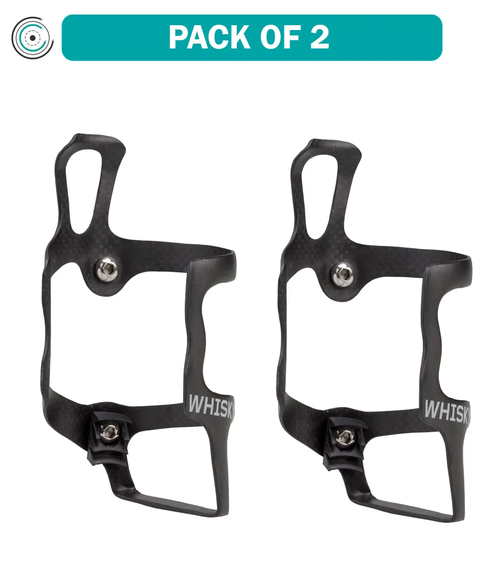 2 Pack WHISKY No.9 SEL Carbon Water Bottle Cage - Left Side Entry, Matte Black