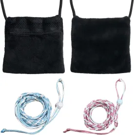 2 Pics Sugar Glider Pouch and 2 Pics Hamster Leash Small Animal Carry Pouch with Adjustable  Cozy & Portable Habitat for Small Pets (Hamsters, Rat, Marmosets, Squirrels)