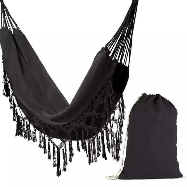 200*150CM Camping Hammock Tassel Canvas Hammock Photography Props Outdoor Indoor