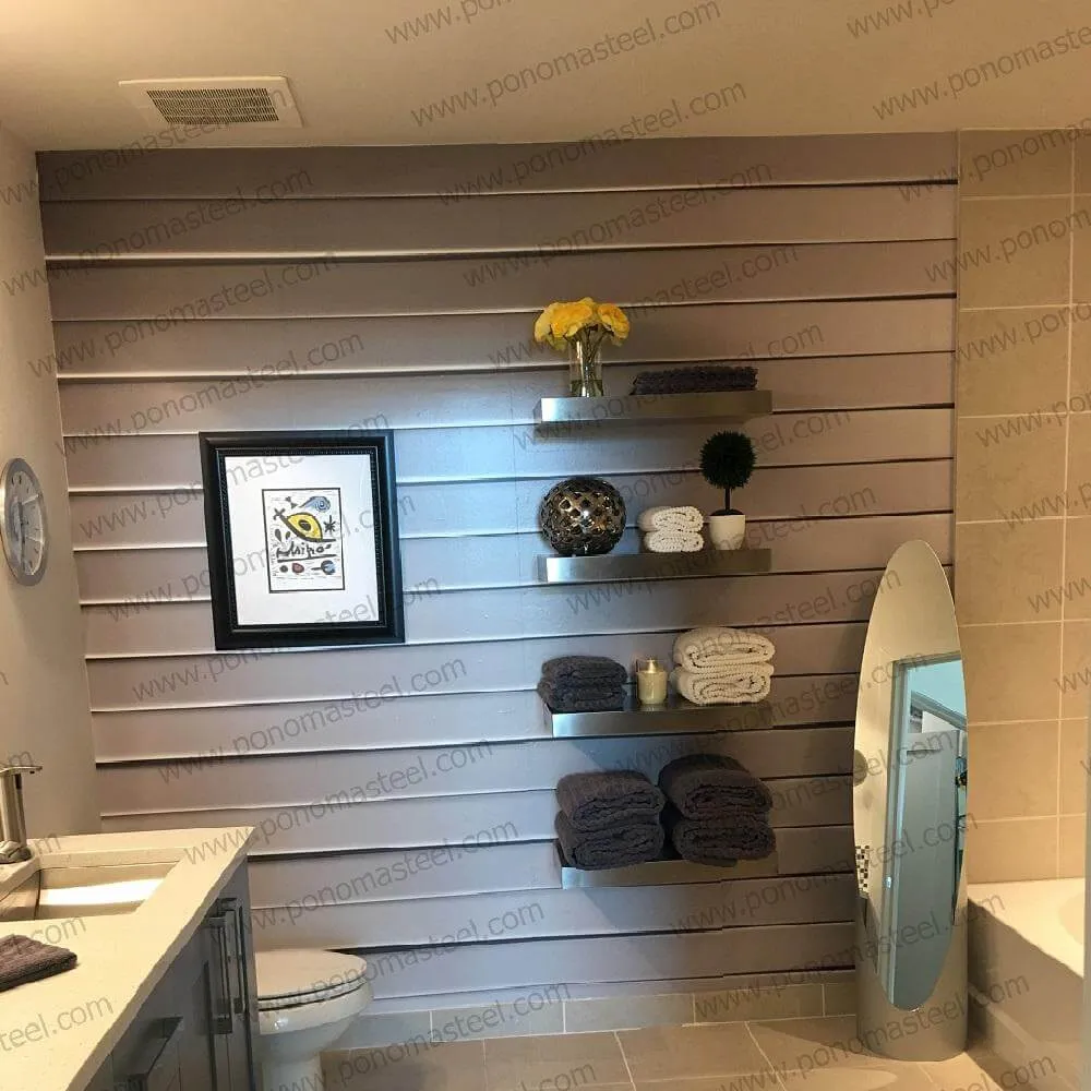 20"x12"x1.5" (cm.50.8x30.5x3.8) brushed stainless steel floating shelf