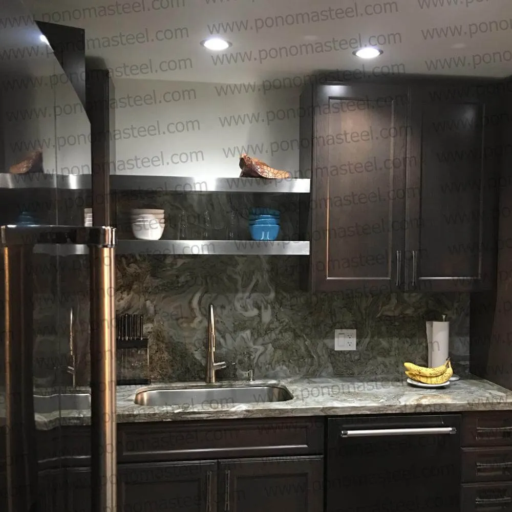 20"x12"x1.5" (cm.50.8x30.5x3.8) brushed stainless steel floating shelf
