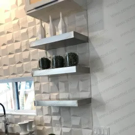 20"x12"x1.5" (cm.50.8x30.5x3.8) brushed stainless steel floating shelf