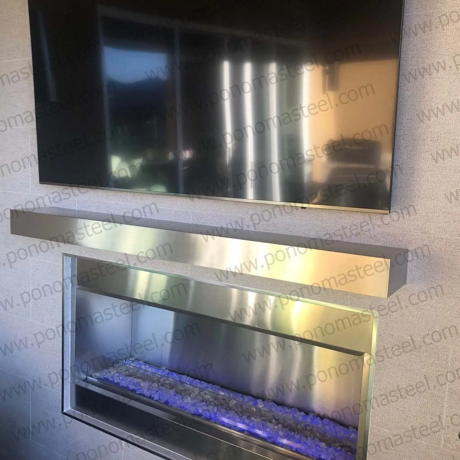 20"x12"x1.5" (cm.50.8x30.5x3.8) brushed stainless steel floating shelf