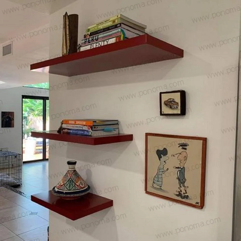 24"x12"x2.5" (cm.61x30.5x6.4) brushed stainless steel floating shelf