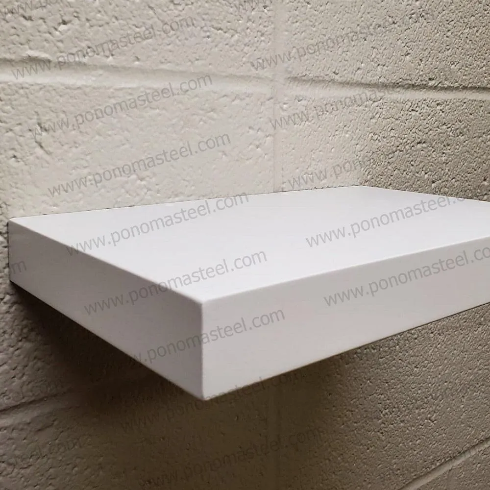 24"x12"x2.5" (cm.61x30.5x6.4) brushed stainless steel floating shelf
