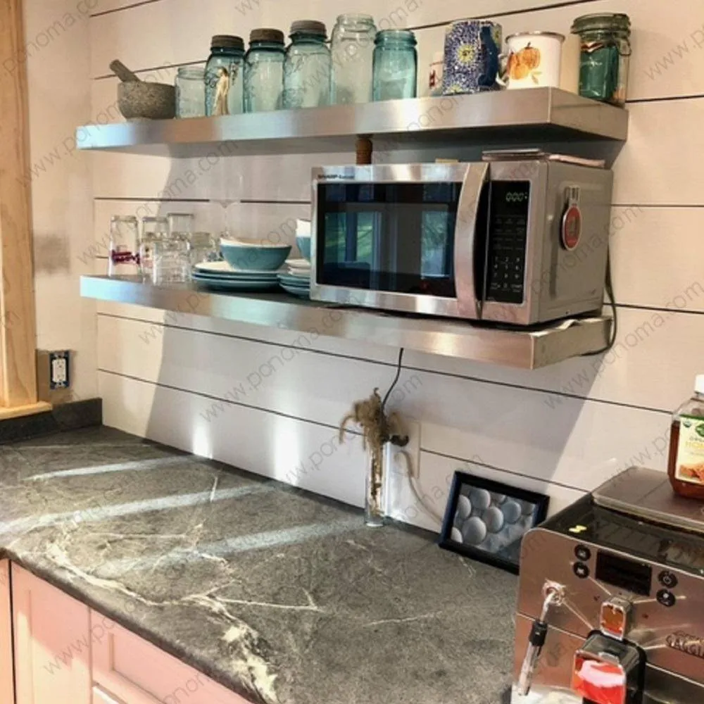 24"x12"x2.5" (cm.61x30.5x6.4) brushed stainless steel floating shelf