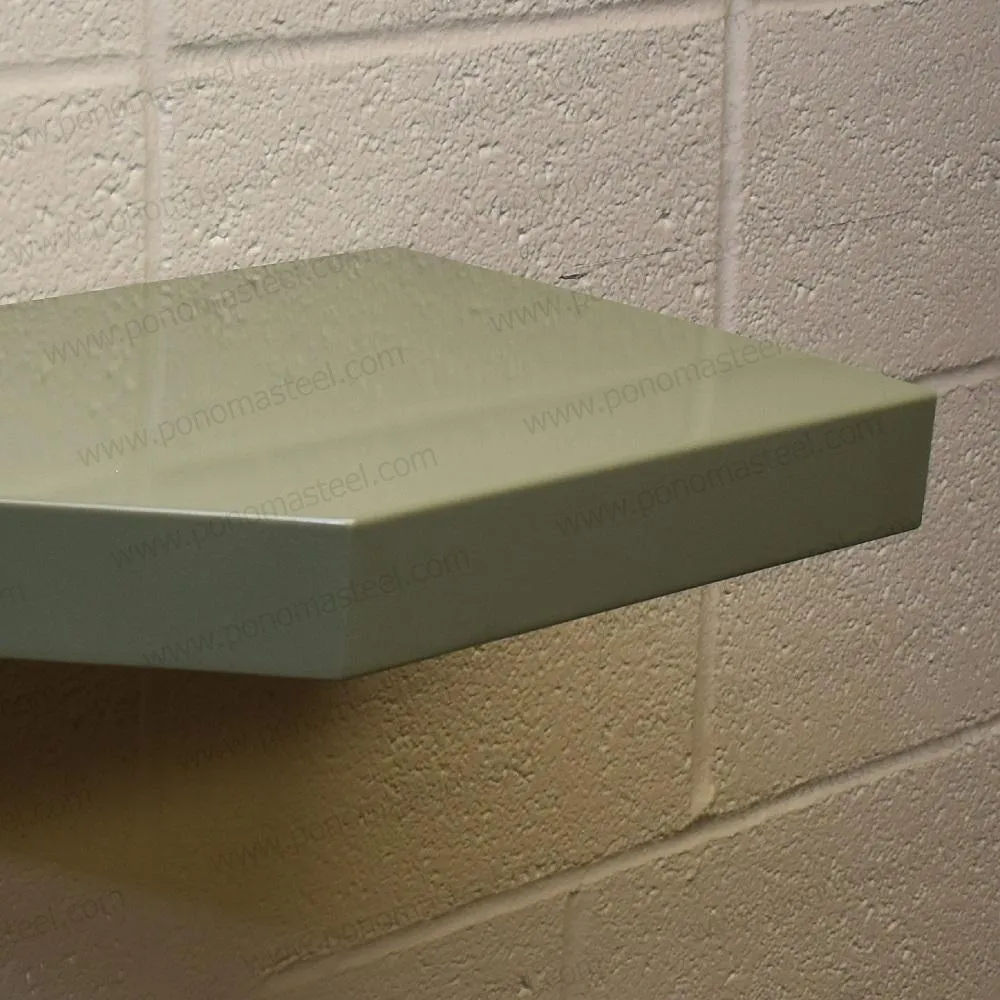 24"x8"x2.0" (cm.61x20.3x5.1) brushed stainless steel floating shelf