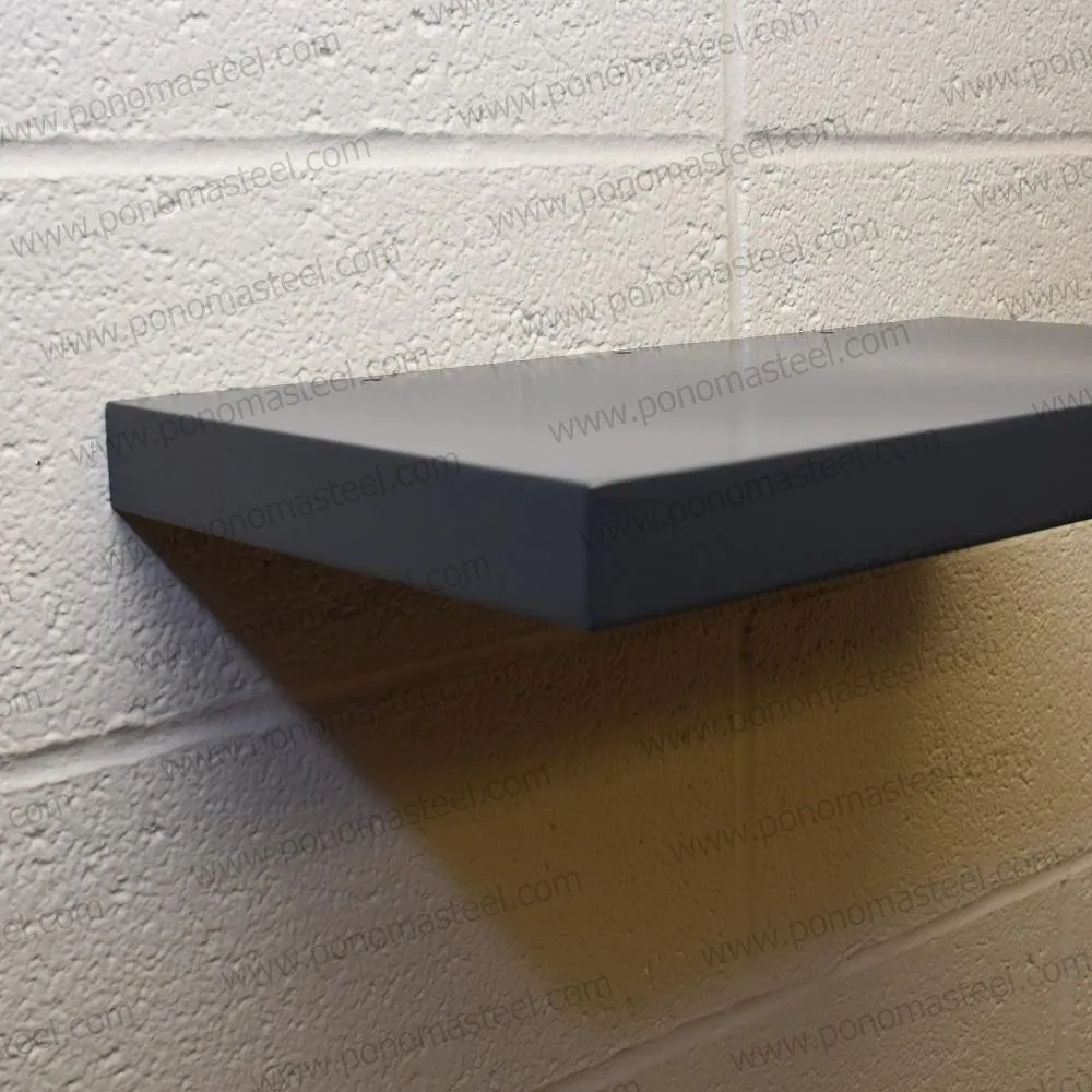 24"x8"x2.0" (cm.61x20.3x5.1) brushed stainless steel floating shelf