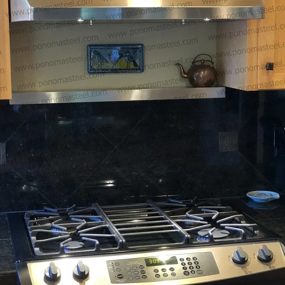 24"x8"x2.0" (cm.61x20.3x5.1) brushed stainless steel floating shelf