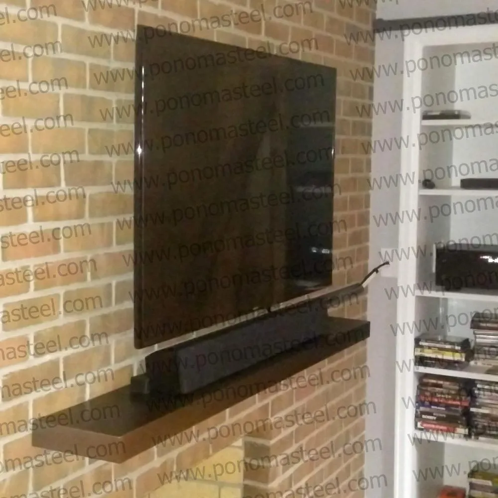 26"x8"x2.0" (cm.66x20.3x5.1) brushed stainless steel floating shelf