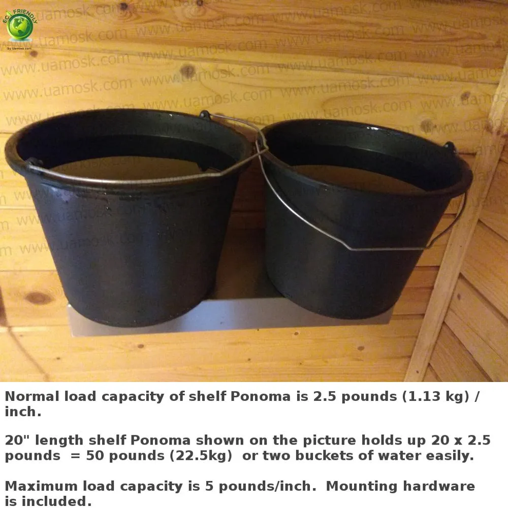 26"x8"x2.0" (cm.66x20.3x5.1) brushed stainless steel floating shelf