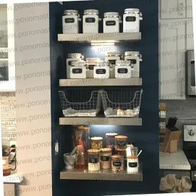 26"x8"x2.0" (cm.66x20.3x5.1) brushed stainless steel floating shelf