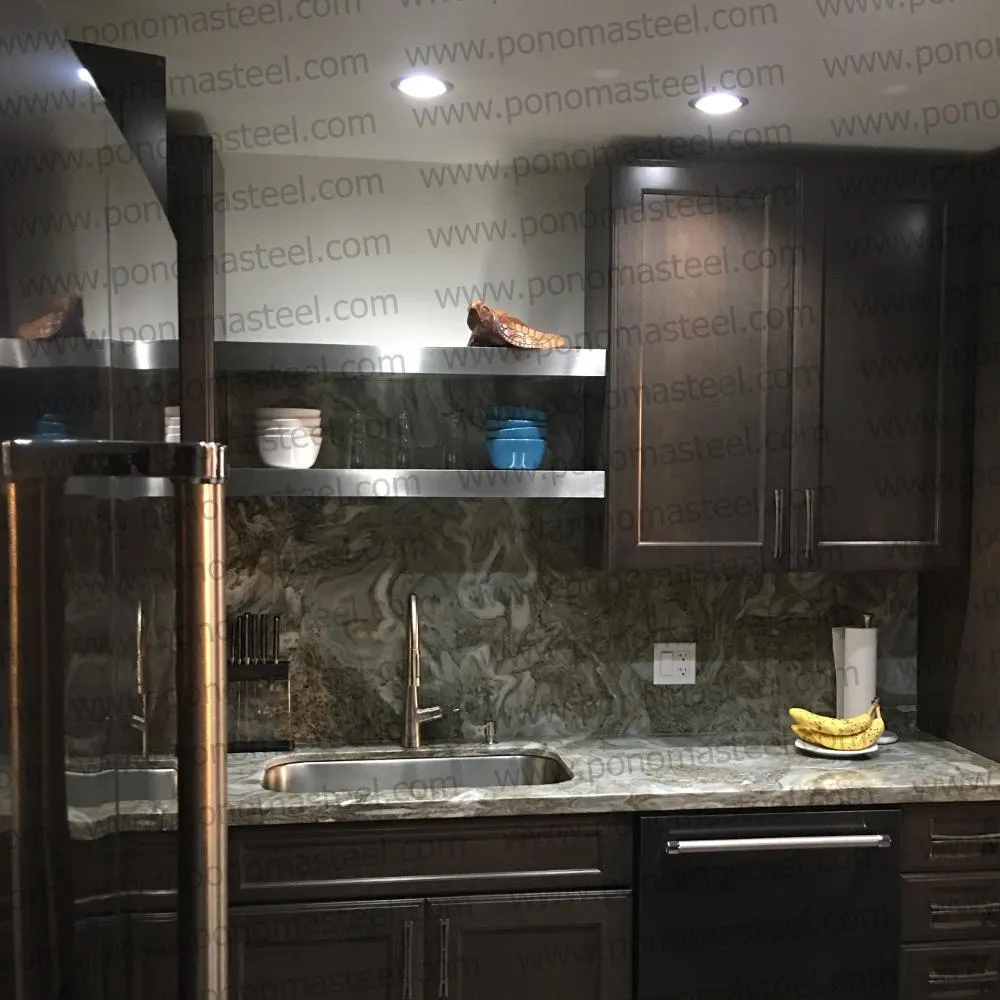 26"x8"x2.0" (cm.66x20.3x5.1) brushed stainless steel floating shelf