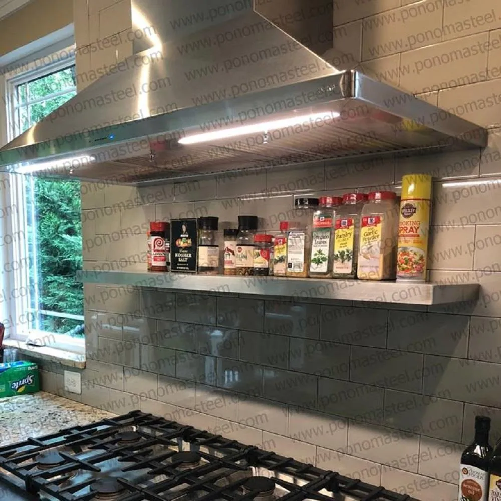 26"x8"x2.0" (cm.66x20.3x5.1) brushed stainless steel floating shelf