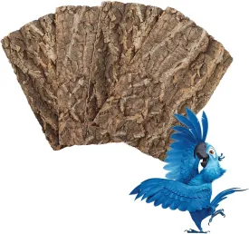 4 Pack Natural Cork Bark Bird Perch Stand, 15.7  11.8 inch Parrot Chewing Toys, Birdcage Background Decor Accessories, Bark Toy for Budgie Parakeet Cockatiel Lovebirds Conures Hamster Guinea Pig Rat