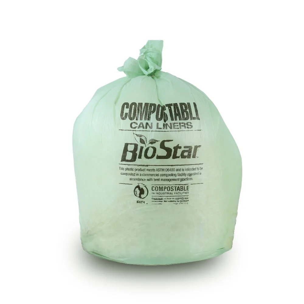 40-45 Gallon Compostable Trash Bags - 1.0 Mil - 50/Case