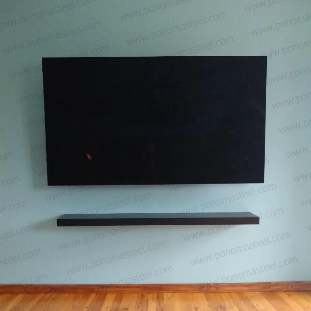 60"x8"x2.0" (cm.152x20x5.1) painted stainless steel floating shelf