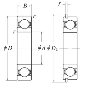 6205DDUNR NSK Sealed Deep Groove Ball Bearing with Snap Ring Groove 25x52x15mm
