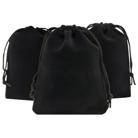Ankirol 50pcs Velvet Drawstring Bags Jewelry Bags Pouches (Black, 4" X 4.7") Black 4" X 4.7"