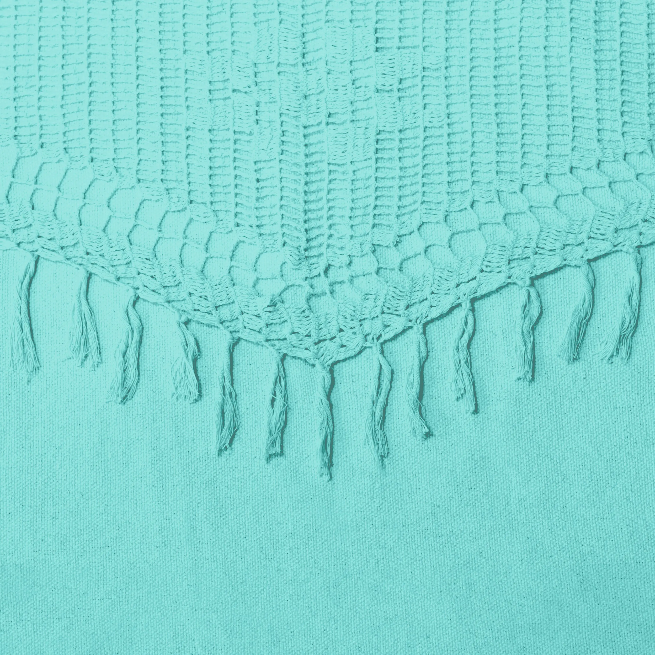 Aqua Double Size Brazilian Hammock with Fringe