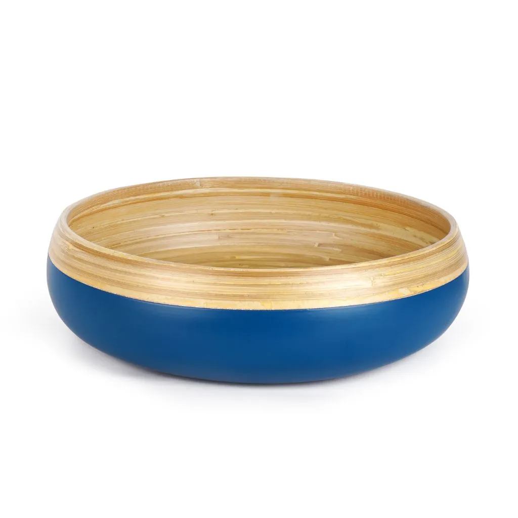 Bamboo Fruit Bowl & Home Decor Bowl, 30cm, Blue