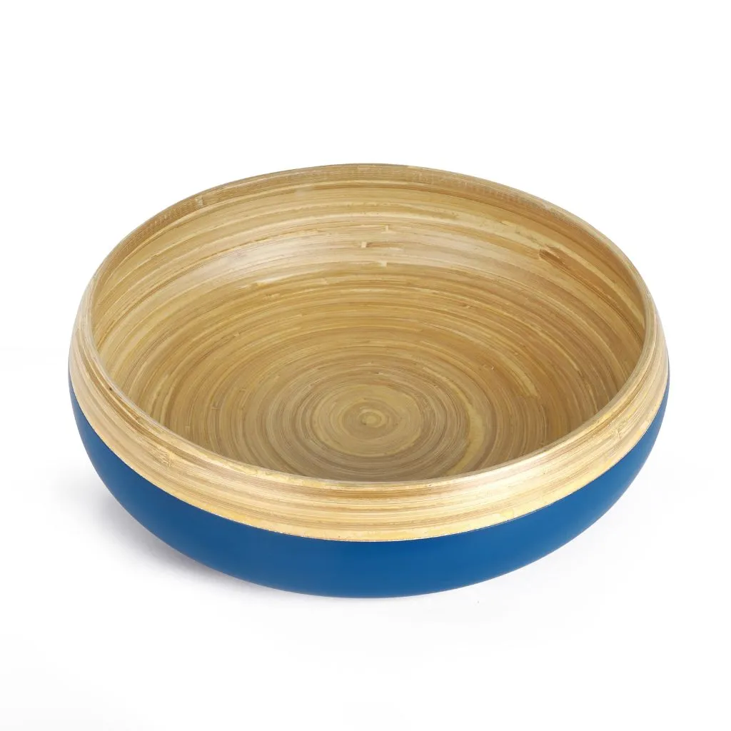 Bamboo Fruit Bowl & Home Decor Bowl, 30cm, Blue