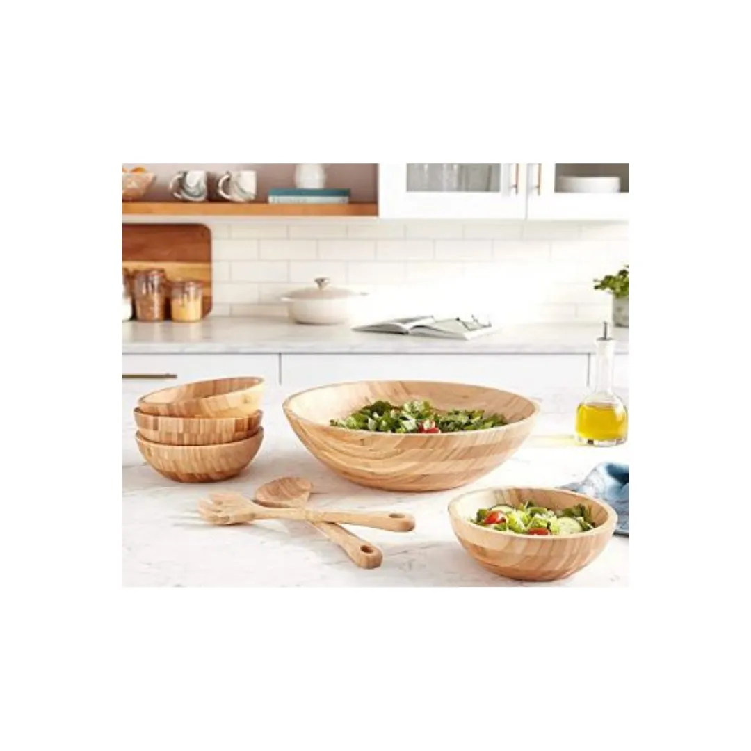 Bamboo Salad Bowl Set with Servers (7pc)