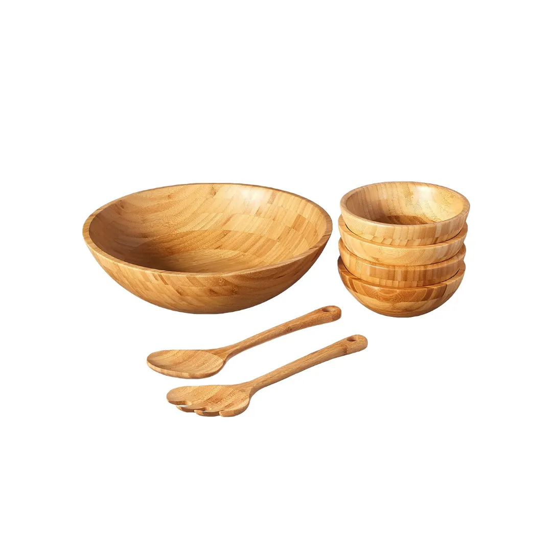 Bamboo Salad Bowl Set with Servers (7pc)
