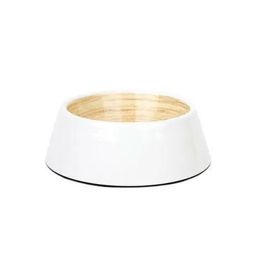 Barkley & Bella Melamine Bowl White Bamboo Medium