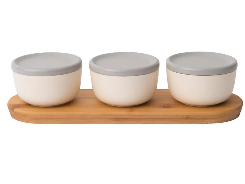 BergHOFF Leo 7pc Bamboo Covered Appetizer Set, 0.29qt.
