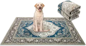BNOSDM 2 Pcs Dog Playpen Mat Washable Reusable Puppy Pad, 47x31 Inch Floor Protector Rug Non-Slip Pet Mats for Dogs Rabbits Kennel
