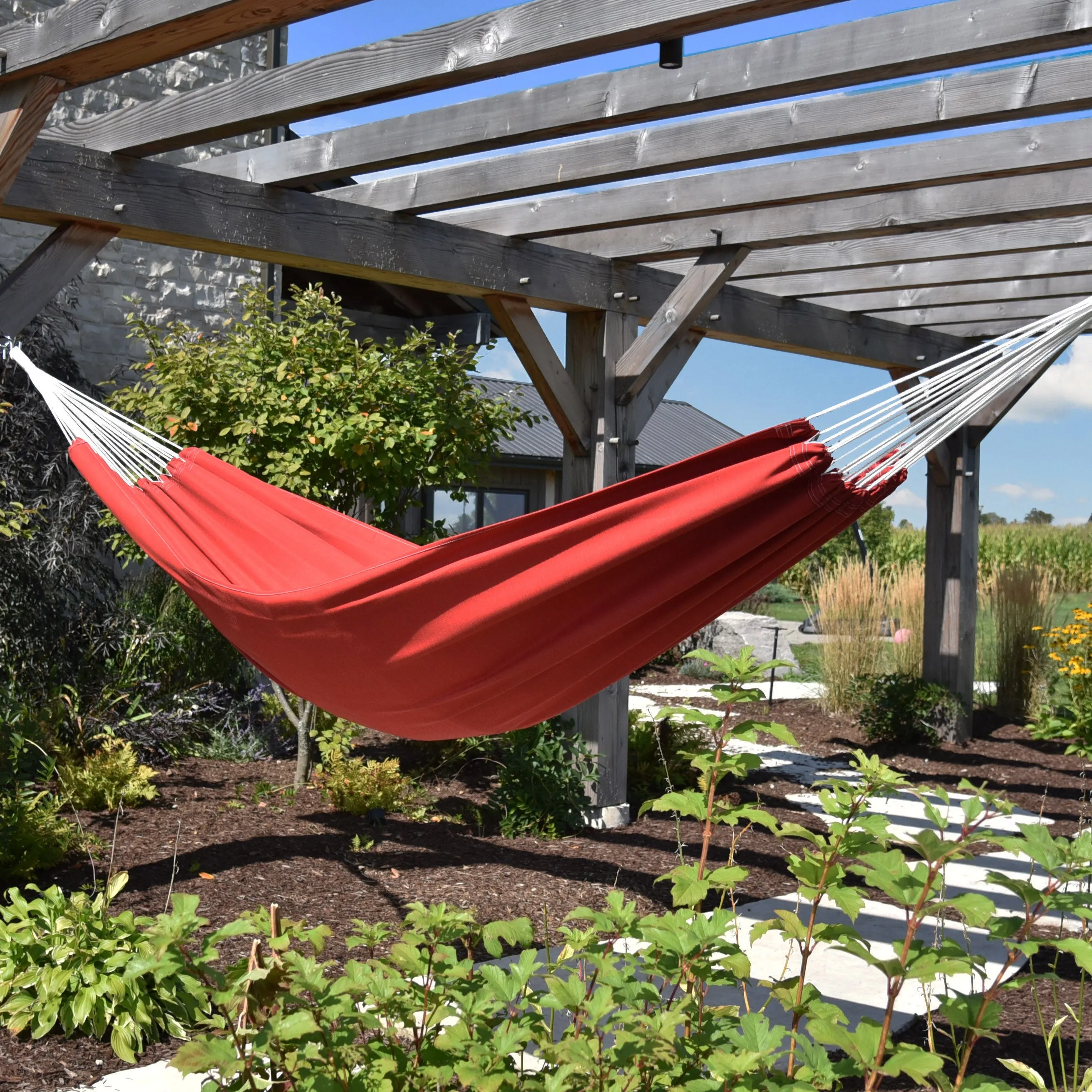 Brazilian Style Sunbrella® Hammock - Crimson