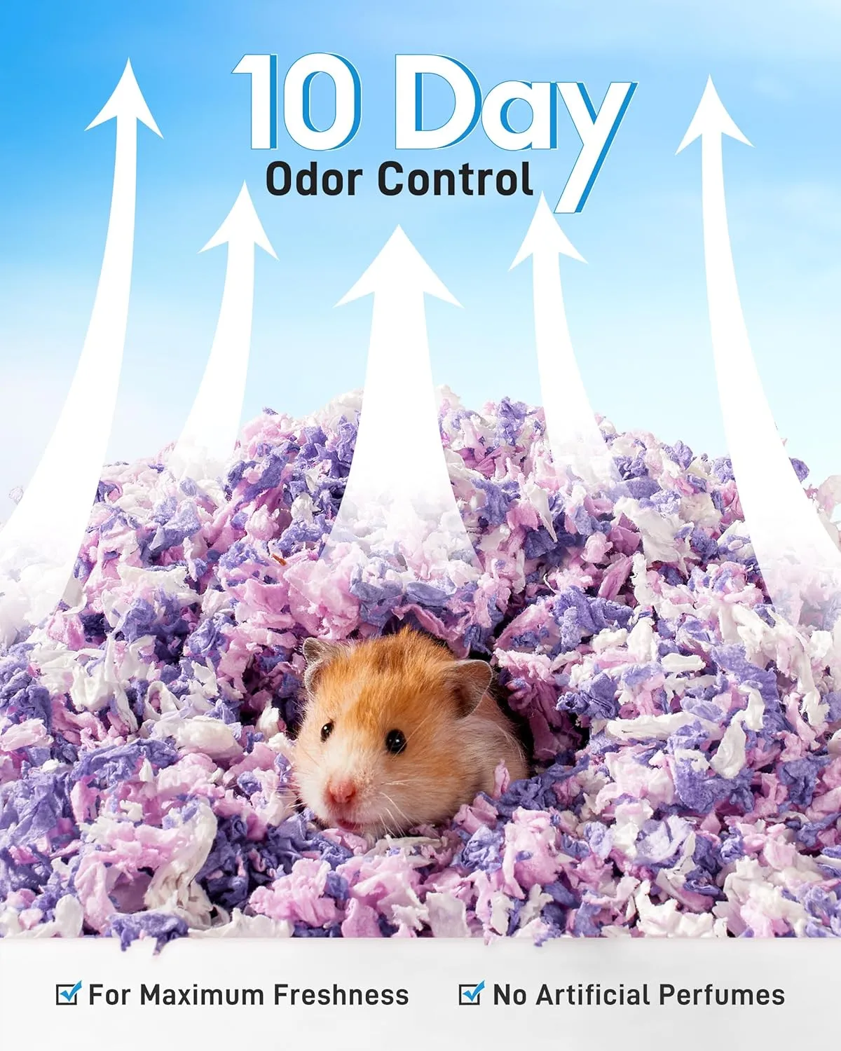 BUCATSTATE Hamster Bedding 70L, 99% Dust-Free Guinea Pig Paper Bedding Odor Control Paper Bedding, Cozy Small Animal Bedding for Rabbit Rat Syrian Dwarf Hamsters Gerbils (Lavender)