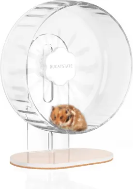 BUCATSTATE Hamster Wheel Super Silent 10.2 Inches, Quiet Spinner Running & Exercise Wheel with Adjustable Stand for Small Animals Gerbils, Dwarf Hamster, Lemmings, Cage Accessories