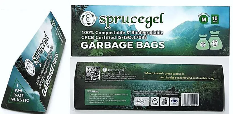 Certified Biodegradable and Compostable Garbage bags | Pack of  1 (10 bags)