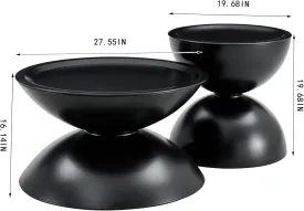 Chic Round Coffee Table with Cozy Cat Bed, Modern Design with Marble-Look Top, Living Spaces
