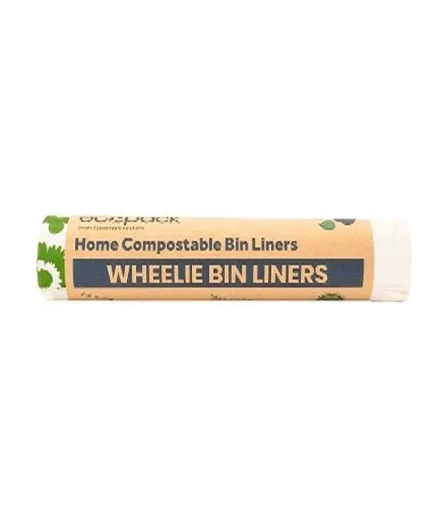 Compostable Wheelie Bin Liners 140L, Natural, 20 Rolls x 5's (100 bags)
