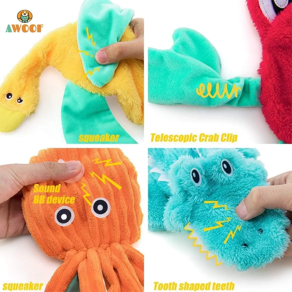 Dog Toys No Stuffing, 5 Pack Dog Squeaky Toys Set Durable Dog Chew Toy for Pets Entertaining Toys Puppy Small Medium Large Dog