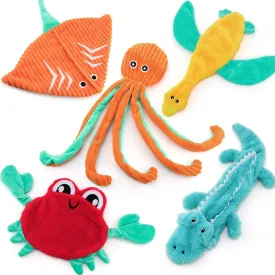 Dog Toys No Stuffing, 5 Pack Dog Squeaky Toys Set Durable Dog Chew Toy for Pets Entertaining Toys Puppy Small Medium Large Dog