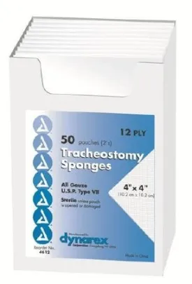 Dynarex 4612 Tracheostomy Dressing. Box of 50